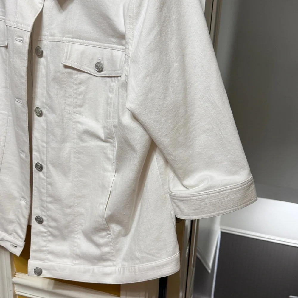 Denim&Co White Jean Jacket - Picture 4 of 6